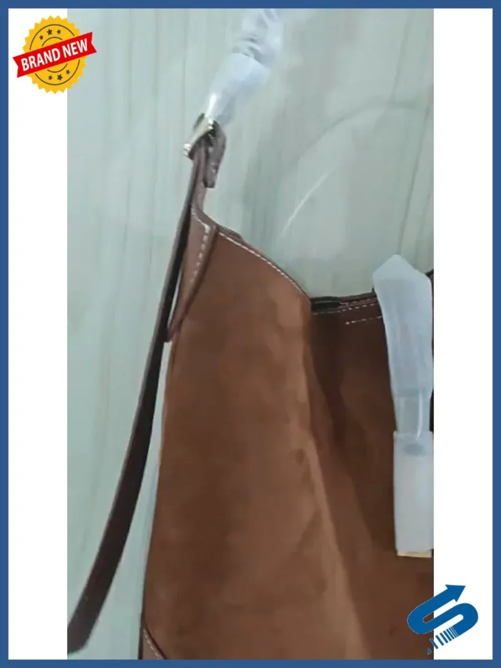 Suede & Split Leather Hobo Shoulder Bag Large Capacity Magnetic Closure Tote